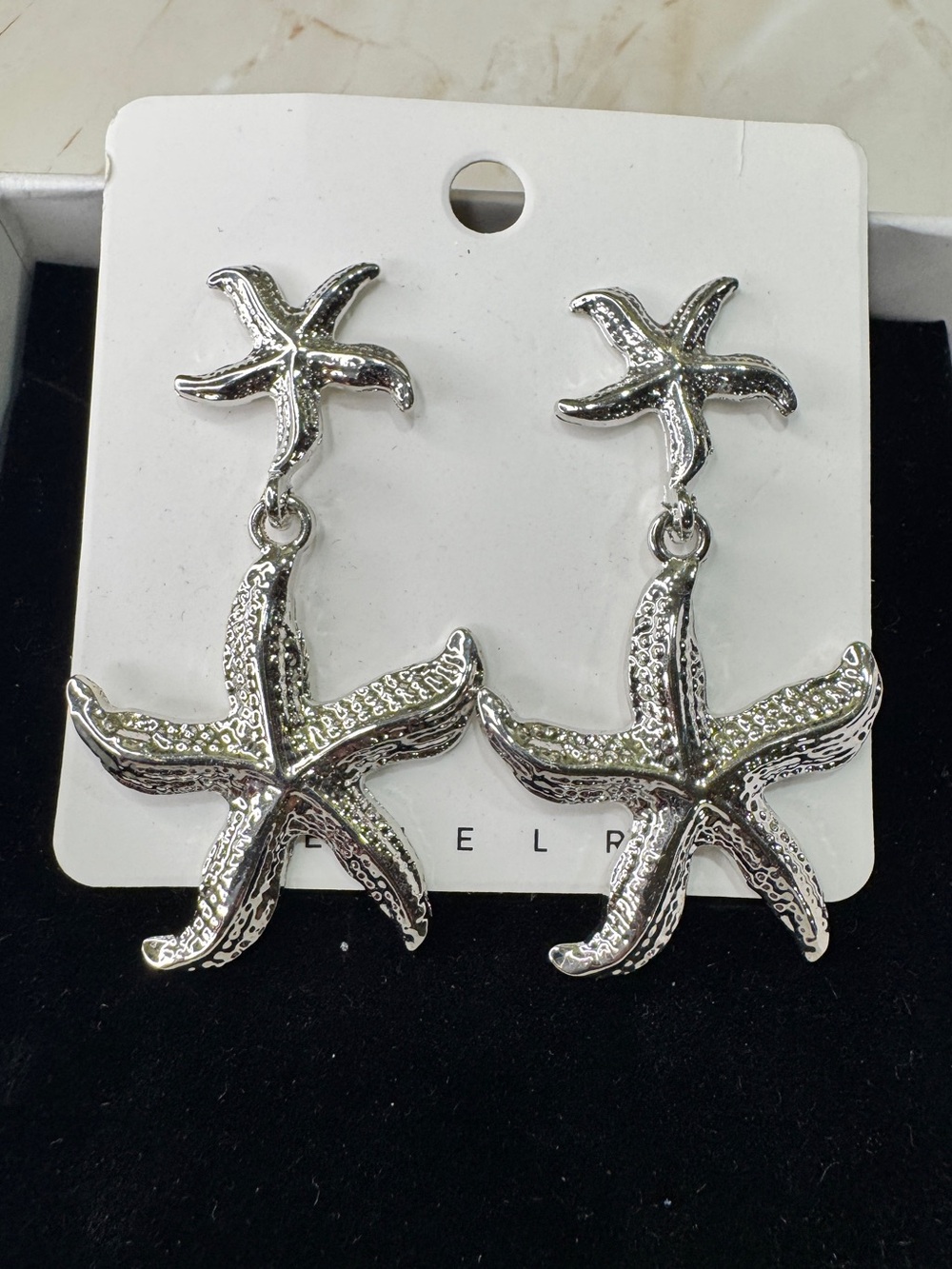 Silver Starfish Drop Earrings - Women Jewelry